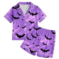 thumbnail image 3 of Weebloom Halloween Pajamas for Girls Cute Bat Print Soft Comfortable Nightwear Long Sleeve Top and Pants Two Piece Outfit for Toddler and Little Girls Girl Sleepwear 12-13 Years, 3 of 8