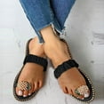 thumbnail image 6 of Womens Rhinestone Flip Flops Slip On Trendy Comfortable Glitter Flat Sandals Summer Sandals Beach Bohemia Flip-Flop Sandals, 6 of 6