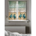 thumbnail image 5 of Coastal Turtle Tier Curtains 45 Inch Length,Sheer Curtains for Bedroom Living Room Window Summer Beach Nautical Ocean Waves Rod Pocket Drapes Kitchen Curtains Small Half Window 27.5"x45" 2 Panels, 5 of 7
