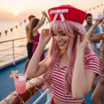 thumbnail image 4 of Hsqqdc Sweet Bow Sailor Hat, Navy Yacht Cap Simple Style for Nautical Events, 4 of 7