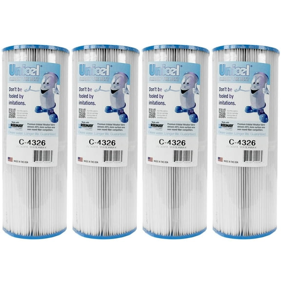 Unicel C-4326 Replacement 25 SqFt Pool Hot Tub Filter Cartridge (4 Pack)