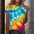 thumbnail image 2 of SWPZC Women's Tie Dye Graphic Tees Casual Short Sleeve Crewneck Tshirt Blouse Summer Dressy Comfy Loose Fit Tunic Cute Tops Woman Shirts Short Sleeve Long Sleeve T Shirts Women, 2 of 5