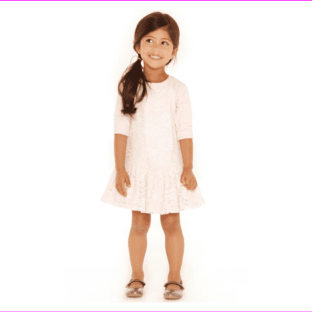 

PIPPA and JULIE Little Girl s Floral Lace-Jersey Knit Dress Soft Pink Size 4T