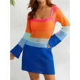 thumbnail image 2 of Women Y2k Knitted Short Dress Colorful Bodycon Mini Dresses Slim Fit Spaghetti Strap Dress Beach Wear Sundress, 2 of 6