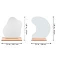 thumbnail image 3 of 2pcs Makeup Mirrors Desktop Frameless Mirrors Cosmetic Mirrors with Wooden Base, 3 of 8