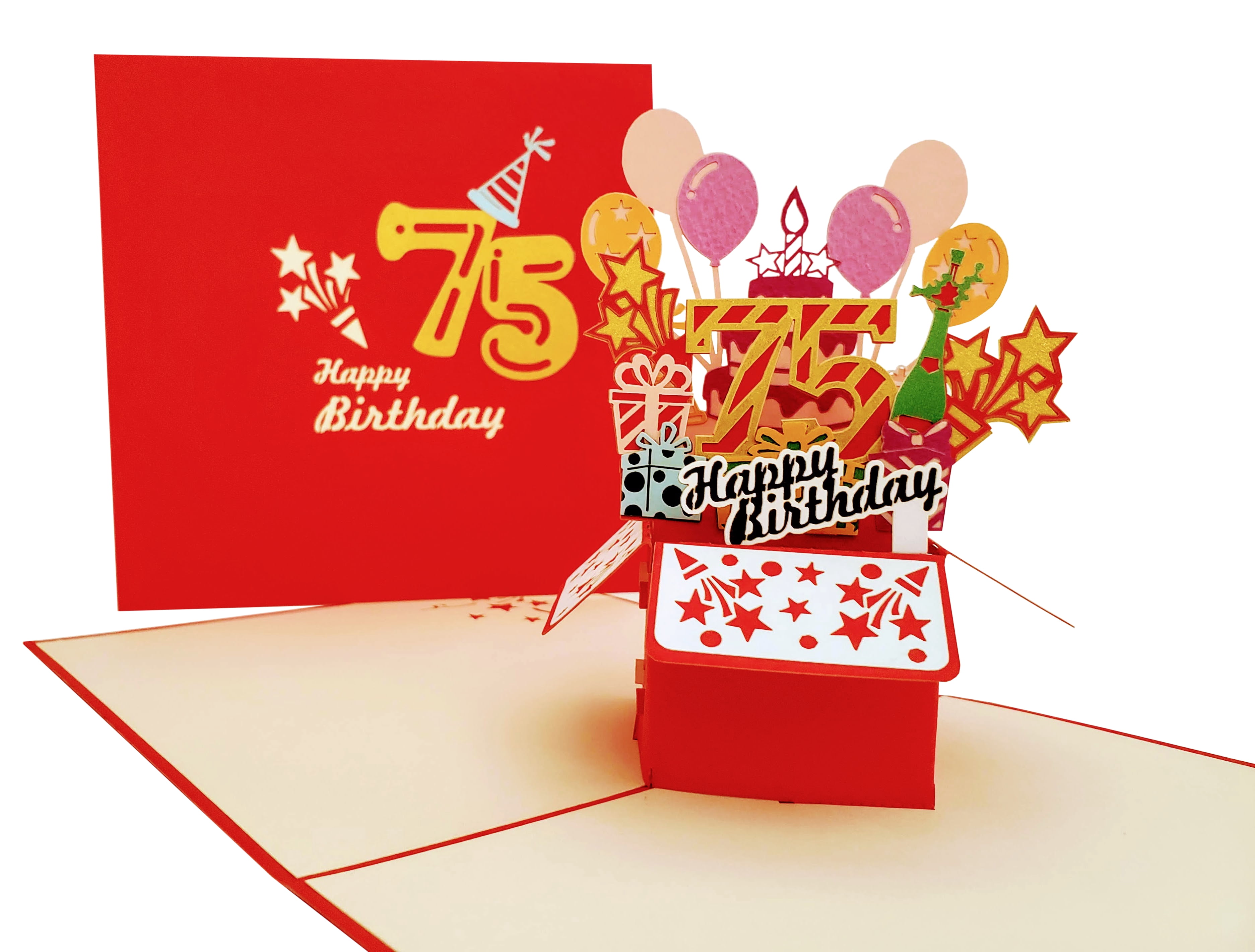 3D Pop-Up Geburtstagskarte 'Happy 70th Birthday' Mit Torten-Motiv - Lustig & Einzigartig, Inkl. Umschlag