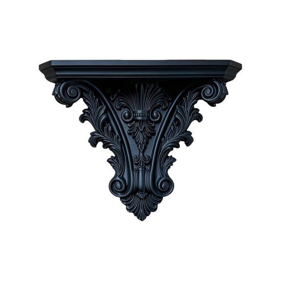 Floating Wall Shelves, Gothic Corner Storage Rack, Wall Mount Display with Decorative Frame, Wooden, Corner Storage Organizer with Gothic Design, Display for Living Bedroom
