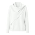 thumbnail image 4 of UrbanFashion Women’s Cowl Neck Knit Sweater Cozy Long Sleeve Soft Pullover Elegant Retro Top, 4 of 4