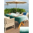 thumbnail image 6 of 60x102 Inch Outdoor Tablecloth with Umbrella Hole Zipper Rectangle Mist Ocean Rectangular Tablecloths Waterproof Coastal Emerald Green Ombre Sea Waves Minimalist Patio Table Cloth Cover for Picnic, 6 of 8