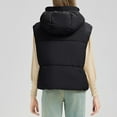thumbnail image 4 of CENGNIAN No Boundaries Women's Sleeveless Winter Warm Outerwear,Womens Padded Vest Collection,Ladies Hooded/Zipped Pockets Styles Coats,Black,Size M, 4 of 9