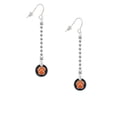 thumbnail image 2 of Delight Jewelry Silvertone Orange Paw on Black Disc - Silver-tone Long Sparkle Dangle French Earrings, 2 of 4