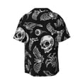 thumbnail image 4 of Goofa Skull bird bat spider Printed Men's Casual Short-sleeved Shirt,Lightweight Breathable Button-down,Summer Casual men's top,Versatile Fashion shirt-Large, 4 of 7