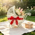 thumbnail image 4 of YingYouFu Mini Wicker Stroller Decoration, Rattan Doll Carriage Woven Candy Basket Centerpiece Decor for Weddings Showers, Decorative Flower Girl Cart, Event Centerpiece Decoration, 4 of 6