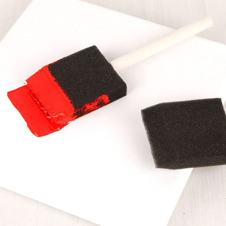 10 pcs 1 Black Foam Brush Sponge Plastic Handle Art Craft Painting Paint  Brush