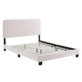 thumbnail image 3 of Modway Celine Channel Tufted Performance Velvet King Platform Bed in Pink, 3 of 8