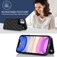 thumbnail image 4 of for iPhone 12 Mini Wallet Case with Card Holder RFID Blocking, Kickstand Card Slots Case, Dimaond Patterned Elegent PU Leather,Double Back Flip Magnetic Clasp and Durable Shockproof Cover,Black, 4 of 8