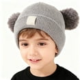thumbnail image 2 of DAMAI Mini Winter Hat Knit Beanie with Pom Poms Warm Hats Knitted Beanie Hat with Double Pom Poms, Cute & Warm Accessory for Autumn and Winter Daily Wear, 2 of 6