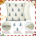 thumbnail image 5 of Christmas Pillow Covers 20x20 inch Set of 2 Winter Blue Christmas Tree Decorative White Throw Pillow Covers Winter Famliy Decoration for Home Couch TH-30M20, 5 of 5