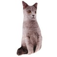 thumbnail image 1 of Esquirla Simulation Cat Shape Plush Toy Stuffed Throwing Pillow Cozy Cushion - Gray, 1 of 8