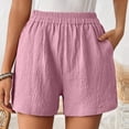 thumbnail image 2 of Gym Shorts Women New Women’s Elastic Waist Shorts Loose Fits Comfy Casual Bottoms Summer Beach Vacation Shorts with Pockets Pinks M, 2 of 7