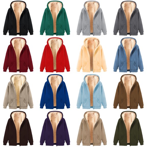 Babcutegg Sweatshirts for Men Full Zipper Hoodies Fleece Lined Soild Color Elastic Cuff Mens Fall and Winter Outfits Purple Size S