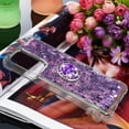 thumbnail image 6 of for Samsung Galaxy A33 5G Glitter Case with Ring Holder, Bling Sparkle Floating Liquid Soft TPU Cushion Fashion Girly Women Girls Clear Case Cover for Samsung Galaxy A33 5G  Purple, 6 of 14
