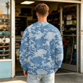 thumbnail image 3 of Men's Long Sleeve Crew Neck Casual Top, Camo Graphic Print, Loose Fit, Autumn Outdoor Outerwear For Male, 3 of 3