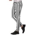 thumbnail image 5 of Unique Bargains Men's Striped Pants Business Skinny Fit Color Block Trousers 32 Gray White, 5 of 6