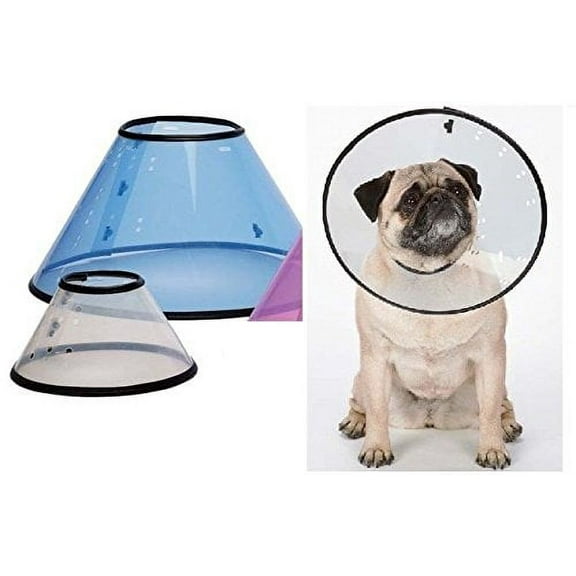 Elizabethan Dog Cone Collars Lightweight Flexible Plastic Protect Vet Healing (Clear,X-Small 5 1/2"-9 1/2")