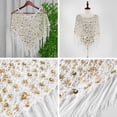 thumbnail image 5 of Sequin Crochet Poncho Cover Up for Women Fringe Asymmetrical Beach Vacation Top, 5 of 5