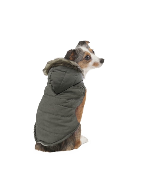 Velvety Puffer Coat Gray SML