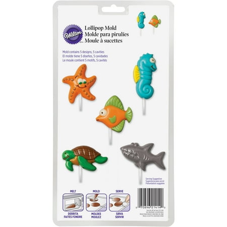 Wilton 5-Cavity Lollipop Mold, Sea Creatures 5 Designs 2115-1414