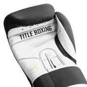 TITLE Boxing Pro Style Leather Training Boxing Gloves 3.0, 16 oz, Black/White