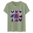 thumbnail image 3 of Women's Fashionable Summer Double Printed Round Neck Short Sleeved Holiday Casual T Shirt Top, 3 of 3