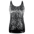 thumbnail image 3 of PrettyGuide Women Shimmer Glam Sequin Embellished Sparkle Tank Top Vest Tops Silver/Grey/Black, XX-Large, 3 of 7