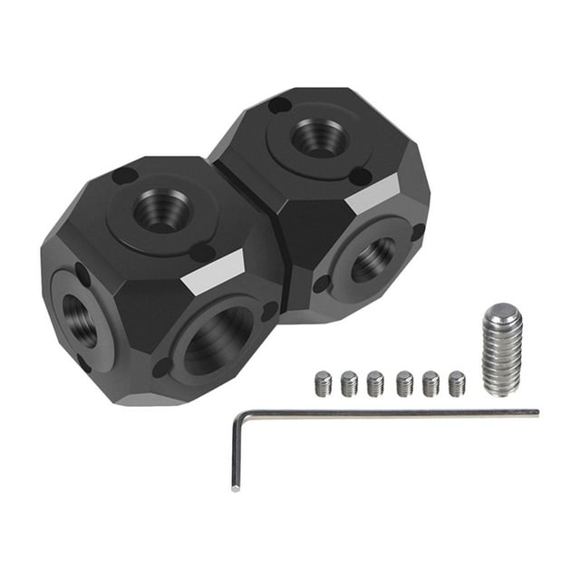 Adaptador de montaje para trípode de 1/4'' a 3/8'', miniconvertidor de aluminio para cámara DSLR asiento doble