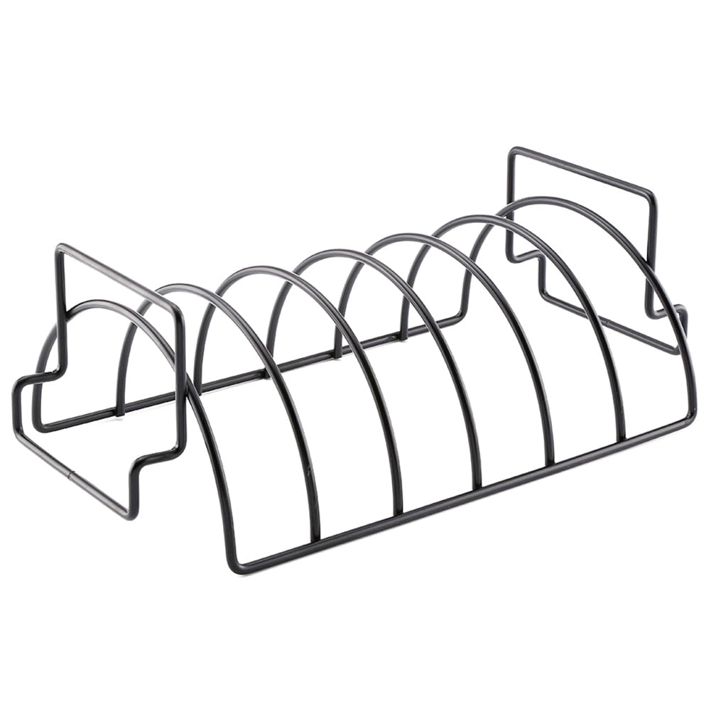 Kona BBQ Rib Rack - 6 Slots - Porcelain Enameled Steel - Non-Stick - Easy to Clean & Dishwasher Safe