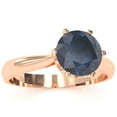 thumbnail image 2 of Crown Setting Lab-Created Sapphire Engagement Ring In 14k Rose Gold, 2 of 6