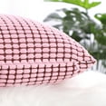 thumbnail image 5 of PiccoCasa Throw Pillowcase Corn Striped Corduroy Cushion Covers Set of 2, Pink 12" x 18", 5 of 6