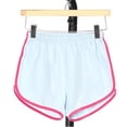 thumbnail image 2 of SAFUNY Women's Contrast Piping Athletic Shorts Elastic Waist Pocketed Running Workout Bottoms Light Blue S, 2 of 4