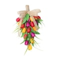 thumbnail image 2 of predolo Artificial Flower Wreath Teardrop Tulip Swag Wall Decor for Wedding Party Spring Red Yellow Purple, 2 of 8