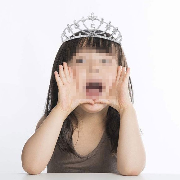 HAMPPLIES 1Set Children’s Birthday Crown Rhinestone Silver Plated Metal Accessory