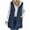 A Blue, variant on HAPIMO Women's Sleeveless Outwear Pockets Midi Down Puffer Jackets Parkas Casual Reversible Vest Cotton Lined Fashion Fleece Padded Coat Zip Up Hoodie Winter Green L