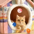 thumbnail image 4 of HLONK 10 Pieces Pet Cat Kitten Play Balls with Jingle Bell Pounce Chase Rattle Toy Random Color, 4 of 8