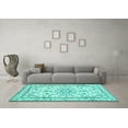 thumbnail image 3 of Ahgly Company Indoor Round Persian Turquoise Blue Traditional Area Rugs, 3' Round, 3 of 4