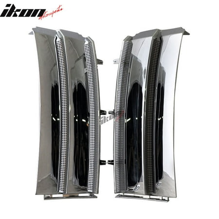 Range Rover Chrome Grill - Ikon Motorsports Grille - Fits 03-12 Land Range Rover Chrome Side Fender Vents Silver Grill Grille