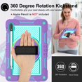 thumbnail image 3 of Dteck for Samsung Galaxy Tab S9/S8/S7 Case 11" 2023/2022/2020 Shockproof Protective Tab S9/S8/S7 Kids Tablet Cover with Pen Holder Rotating Hand Strap & Stand,Purple + Mint, 3 of 8