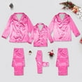 thumbnail image 6 of Niaviben Family Pajamas Matching Sets Silk Family Pajamas Comfy Lounge Sets for Women Matching Pajamas for Family Christmas Mens Pajama Sets Long Sleeve Mens Christmas Pajamas Set (Mom)Hot Pink L, 6 of 7
