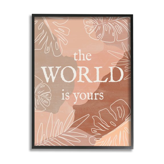 Stupell Industries World Is Yours Monstera Plant Boho Blocked Shapes,16 x 20, Design by Natalie Carpentieri