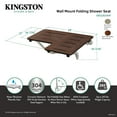 thumbnail image 3 of Kingston Brass KBSS2821MW Adascape 28" x 21" Wall Mount Fold Down Shower Seat, Dark Mahogany Wood Grain/SS, 3 of 4
